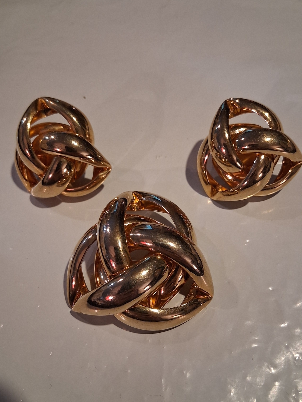 Napier Gold-Tone Knotted Clip-On Earring and Brooch Set